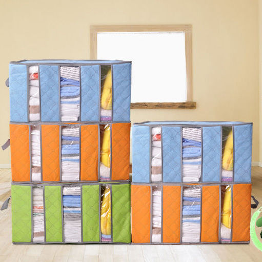 Household clothes storage box cloth clothing box storage box sorting box lattice storage bag separation in wardrobe