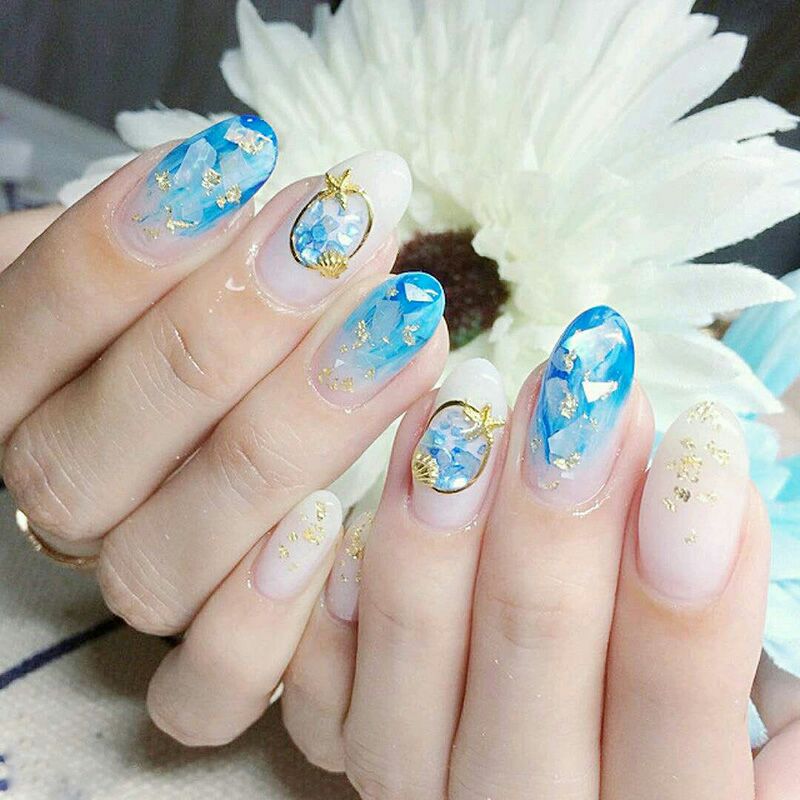 Manicure shell flake manicure ultra thin colorful colorful shell fragment Jewelry Set Nail Cream white shell stone flake