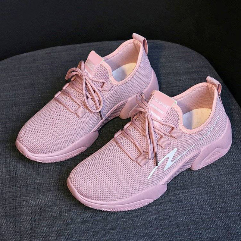 Spring and autumn versatile women's tennis shoes breathable casual shoes anti slip wear-resistant sports shoes student casual single shoes