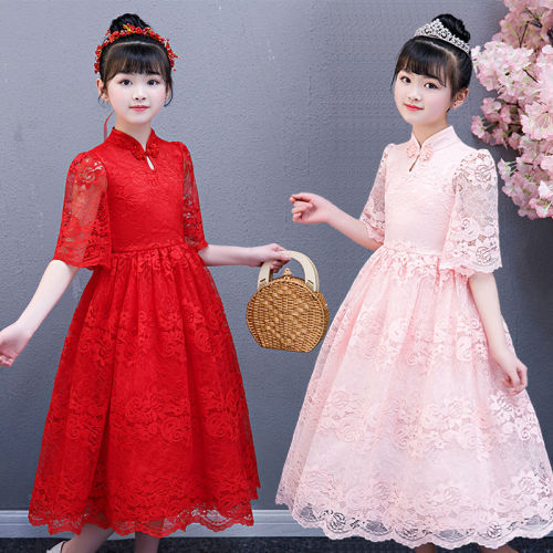 Girl's cheongsam dress spring new children's Princess Dress summer little girl's dress long skirt Chinese style skirt