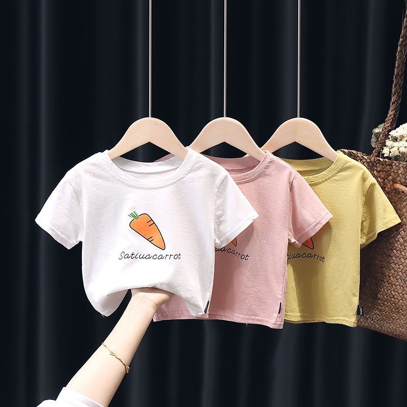 Children's T-shirt for boys and girls 2020 summer wear new Korean style short sleeve middle and small children's breathable half sleeve bottoming shirt trend