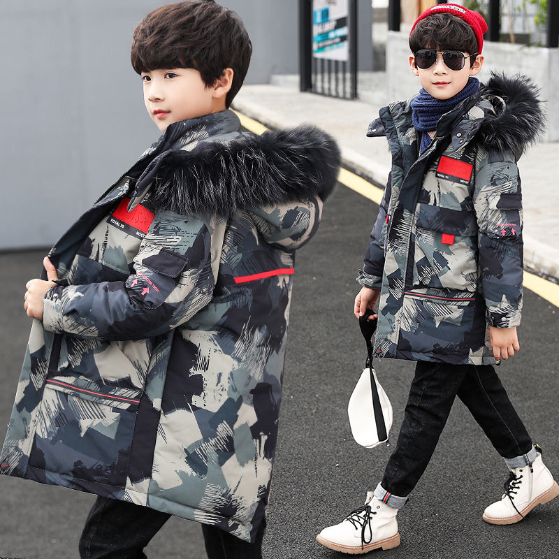 Children's clothing boys' cotton padded clothes 2020 new children's winter clothes 10 medium and long cotton padded jacket 12-year-old boy's cotton padded clothes