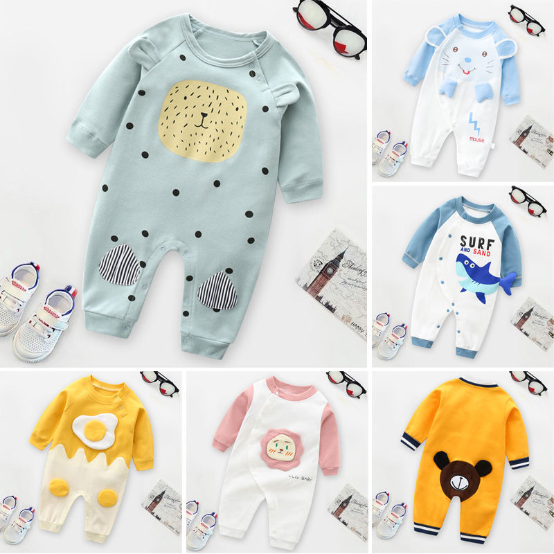 嬰兒連體衣春秋季衣服0新生兒3個月男女寶寶哈衣純棉長袖秋裝爬服