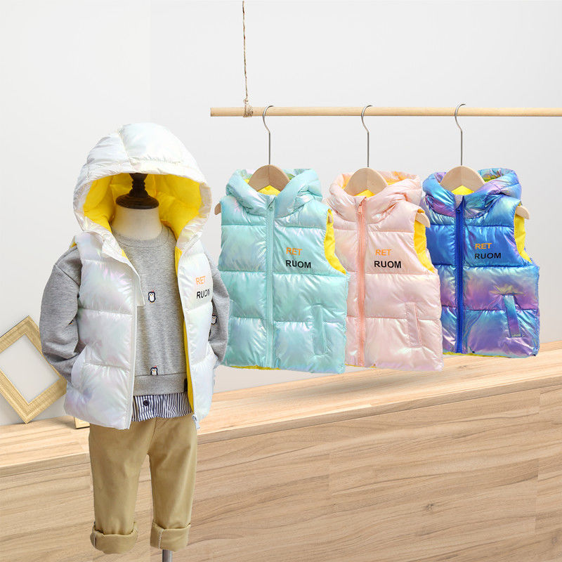 New children's down cotton vest for boys and girls