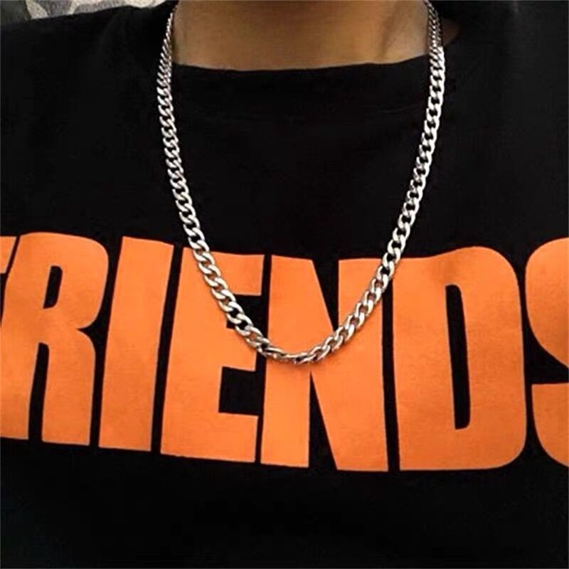 Necklace men's Korean version versatile fashion men's personality pendant hip hop accessories Chaoren ins clavicle chain cool women's fashion