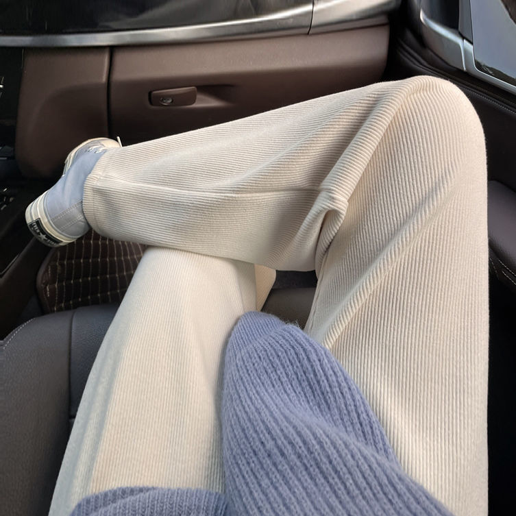 Plush / non Plush wide leg pants for women in autumn and winter