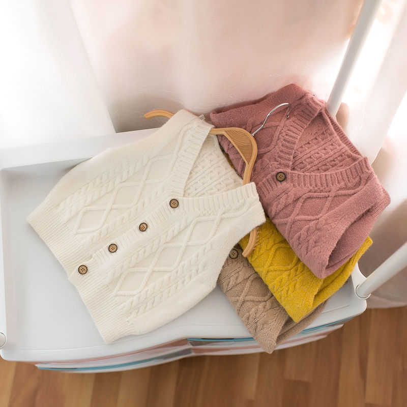 Children's sweater vest children's Vest cardigan children's sweater vest knitted spring and autumn boys' and girls' scarves