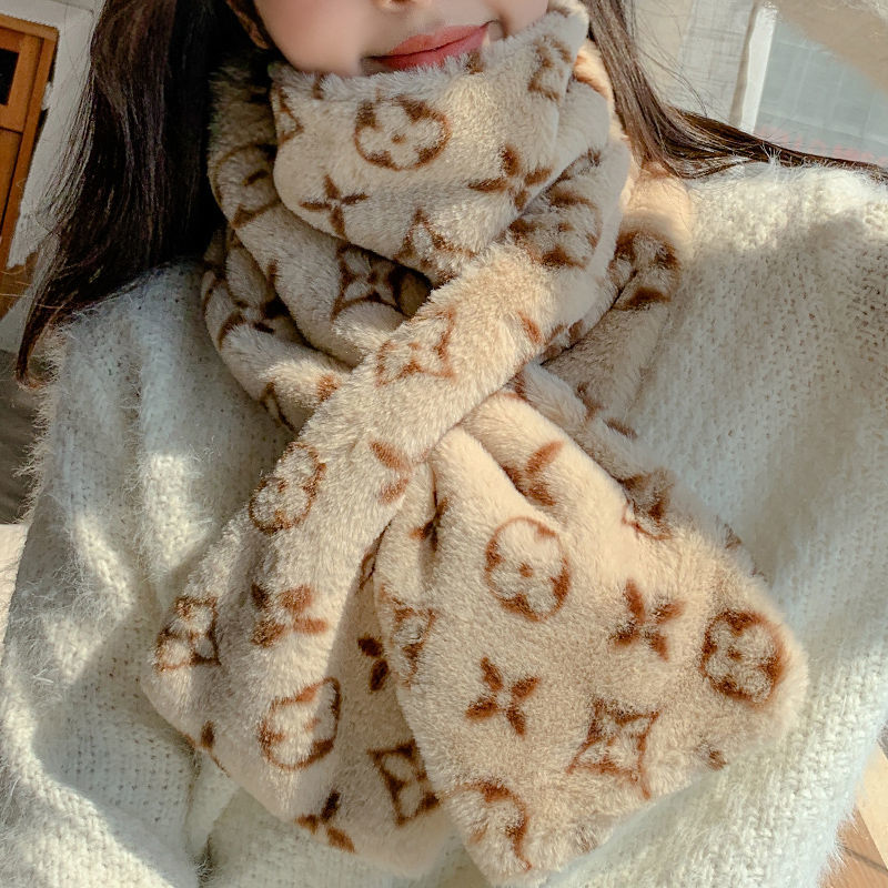 Scarf women's versatile cross neck protection in autumn and winter