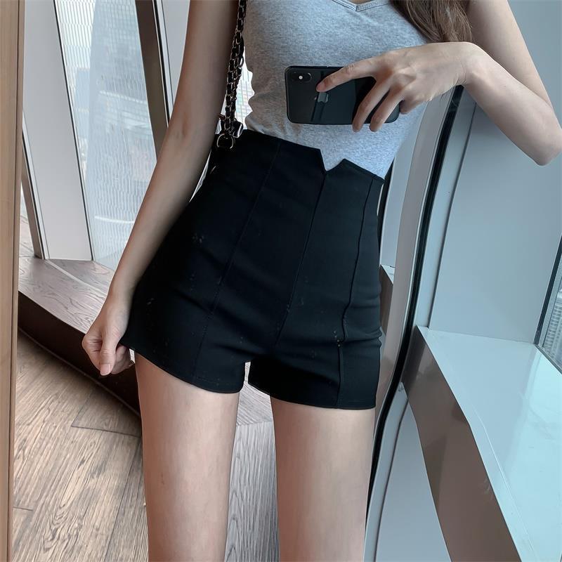 Oversized women's fat mm shorts women's 2020 summer high waist slim slim A-line wide leg pants elastic casual hot pants