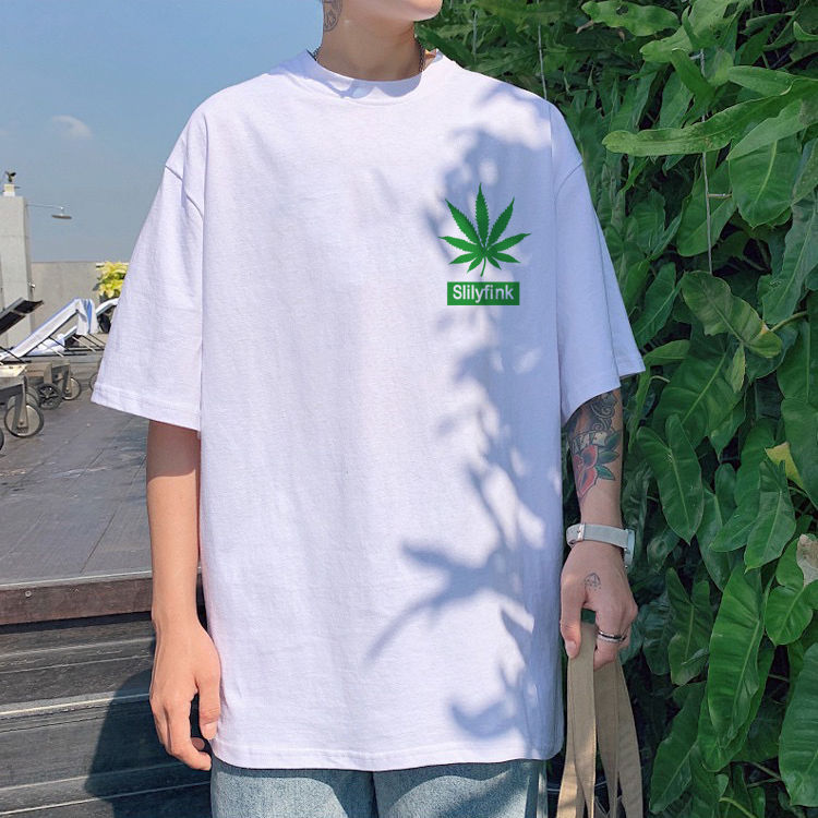 100% cotton short sleeve t-shirt men's trend loose student summer youth versatile bottom top