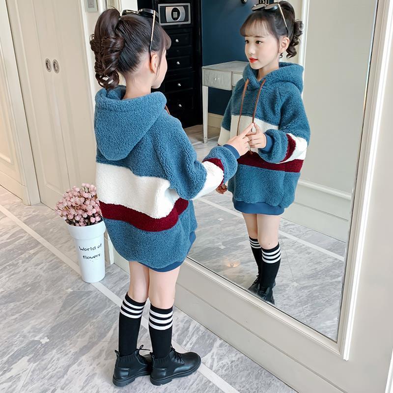 Girls' Plush sweater 2020 new autumn and winter children's foreign style thickened coat children's wear autumn girls' sweater