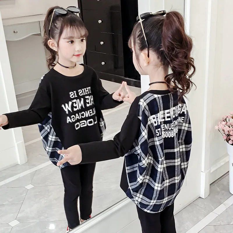 New two piece set of pure cotton girl's sweater suit