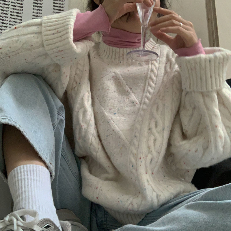 Small design sense sweater for women loose and lazy women in winter
