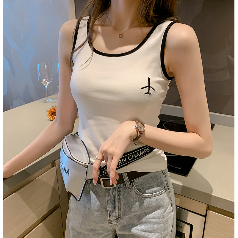 Suspender vest women's spring dress 2020 new fashion sexy outside wear sleeveless top slim show thin inside with bottom coat