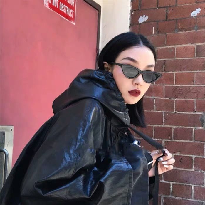 Korean fashion retro trampy cat's Eye Sunglasses female myopia hip hop Europe America net Red Sunglasses ins glasses triangle