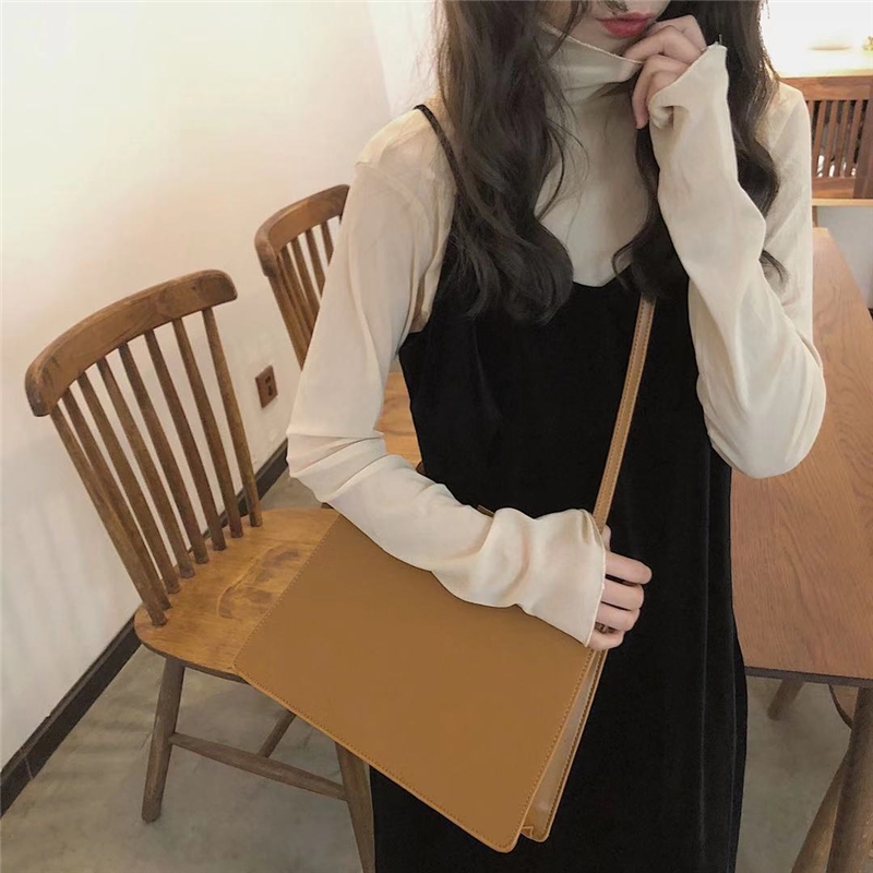 Real shot versatile high collar chiffon with bottom up shirt + retro velvet split suspender skirt
