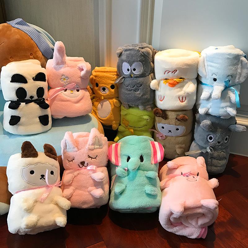 Pillow by cartoon baby bath towel blanket student thickened office kindergarten nap air conditioning blanket