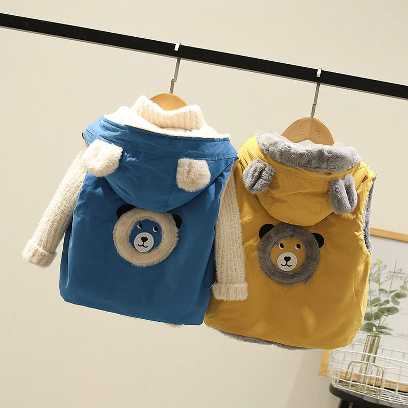 Children's Vest PLUSH BOY cotton vest baby vest girl autumn and winter children wear baby coat fashion