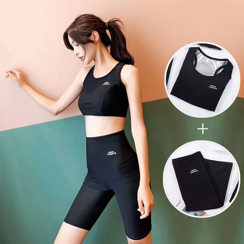 Burst sweat pants women's fat burning weight loss five point riding pants sports Yoga suit slimming and shaping high waist burst sweat abdominal pants