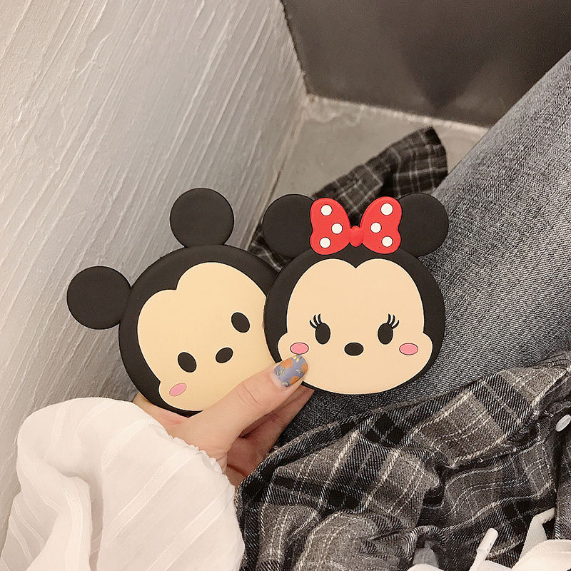 South Korean cartoon Mini mirror make up mirror silicone anti fall mirror mini portable make up mirror