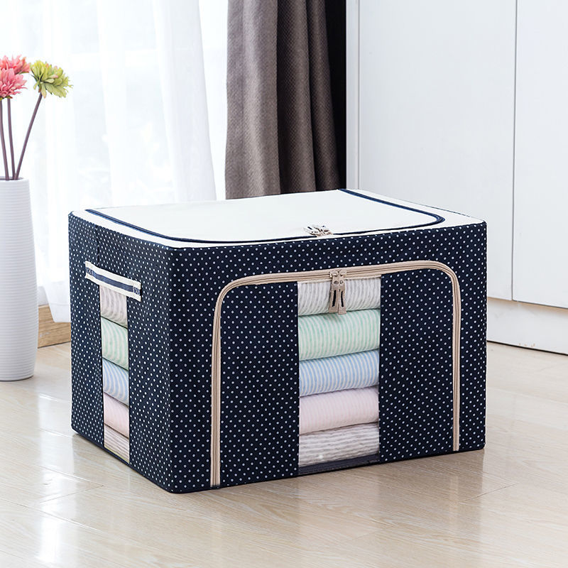 Oxford cloth steel frame clothes storage box clothes folding storage box waterproof quilt storage bag