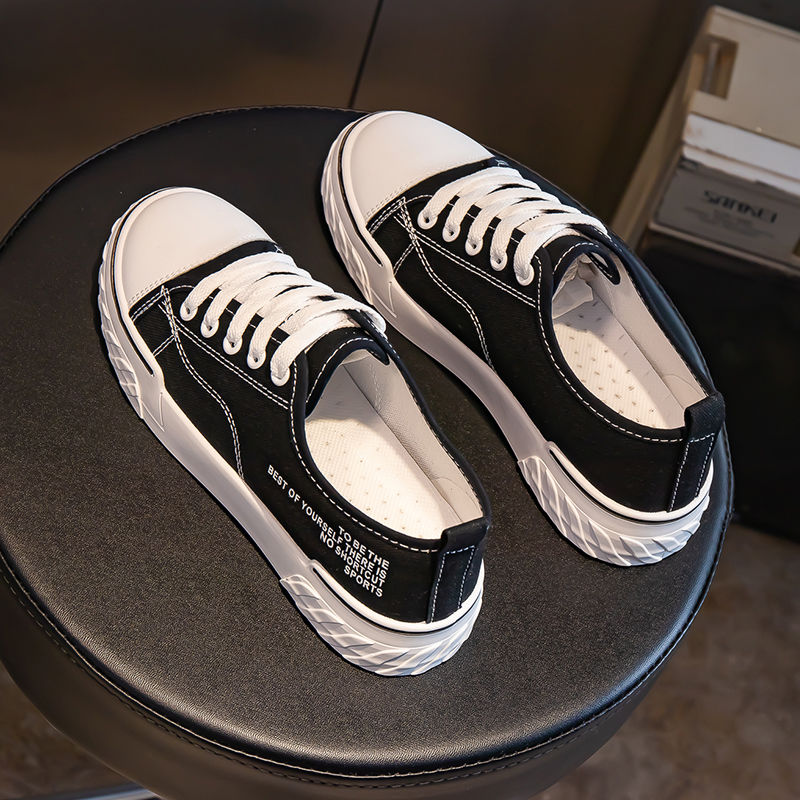 Autumn 2020 new canvas shoes women's shoes versatile Korean cloth shoes ins fashion shoes black low top board shoes for students