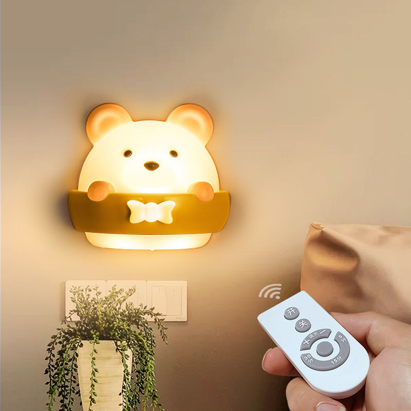 Remote control Nightlight bedroom bedside newborn baby breast feeding table lamp plug in night light sleep lamp