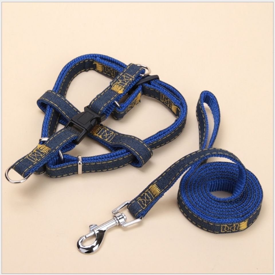 Dog traction rope Teddy poodle chain large and small dogs golden hair walking dog rope cowboy chest back traction belt supplies