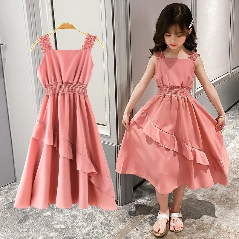 Girls' 2020 summer dress net red new dress children's dress summer style chiffon girl princess skirt