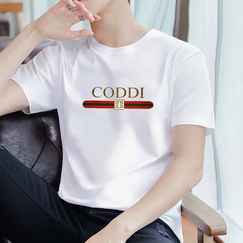 Cotton short sleeve men's T-shirt youth Korean all cotton loose top clothes summer fashion men's half sleeve