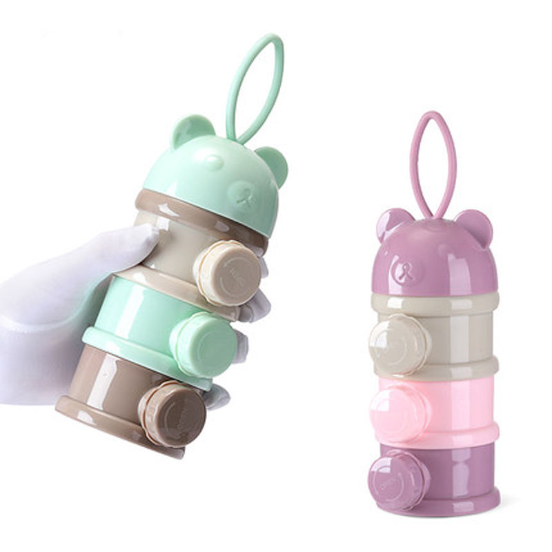 Milk powder box portable going out baby large capacity multi-functional milk powder packing box baby rice powder lattice complementary food box