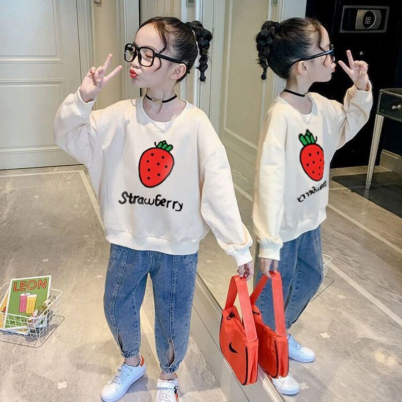 Girls' long sleeve 2020 new autumn and winter wear versatile Pullover Sweater foreign style little girl T-Shirt Top Coat children's wear