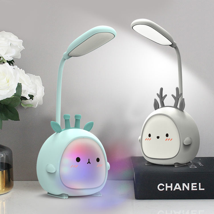 Pupils' eye protection learning desk lamp USB charging led cute cartoon pig bedside lamp bedroom Nightlight warm light