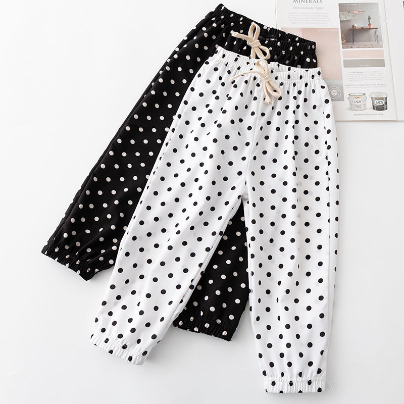 Children's mosquito proof pants summer thin Chiffon wave point girls' Pants Girls' Lantern Pants Girls' casual pants