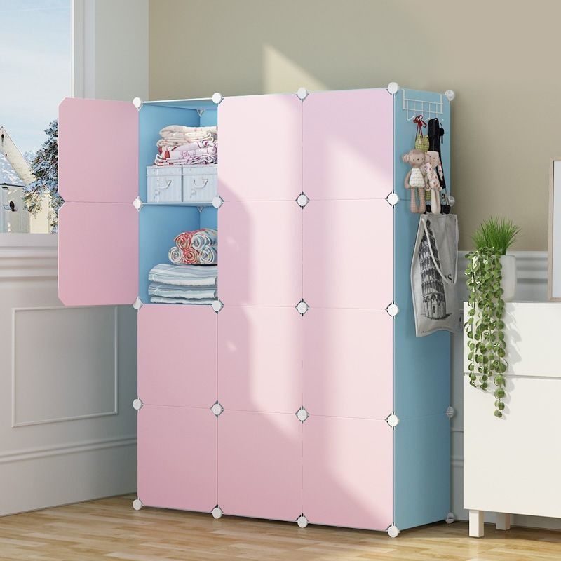 Children's wardrobe simple assembly solid wood storage box drawer type cloth steel pipe thickened reinforced double dormitory lockers