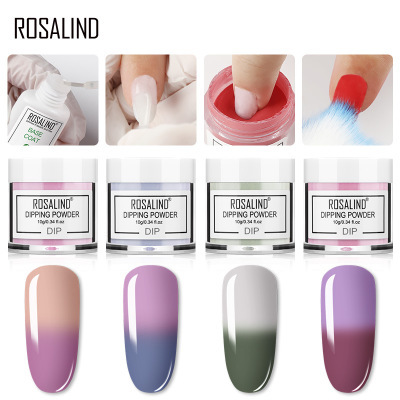 Rosalind new temperature change wetting powder 10g French warm change nail powder with primer seal