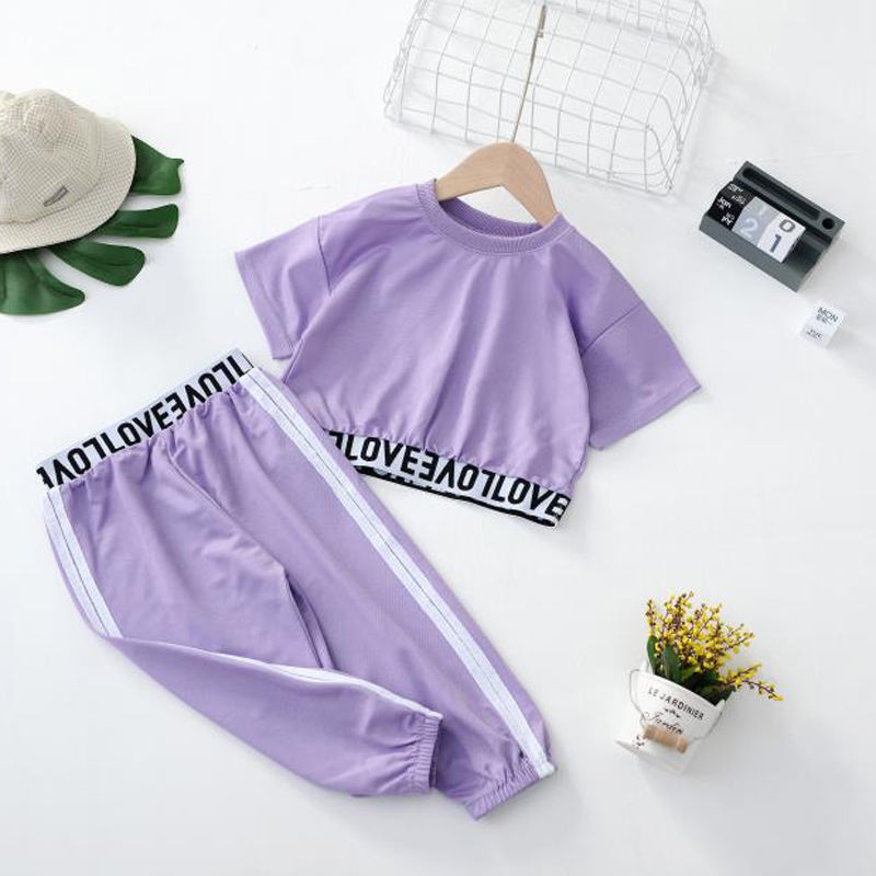 Children's suit women's summer sportswear 2020 new Korean foreign style short sleeve suit mosquito proof suit net red tide suit