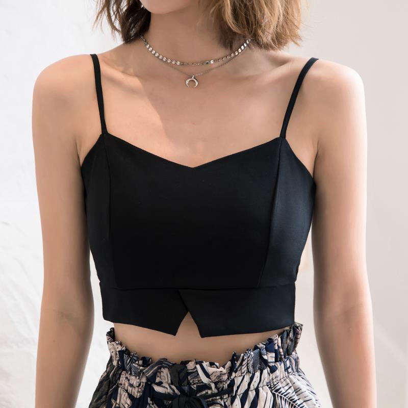 Black Strapless waistcoat with breast pad for women's feeling