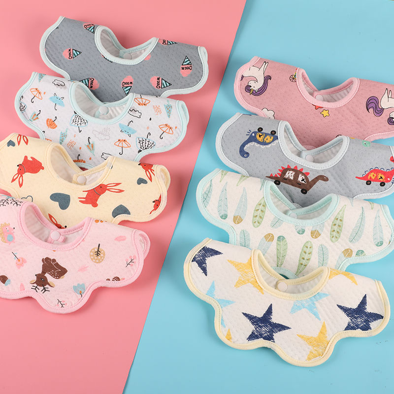 Baby saliva towel waterproof cotton gauze 360 degree rotation Baby Bib newborn spit milk towel baby bib