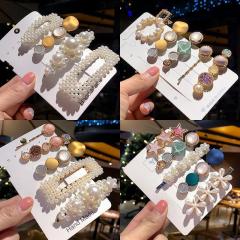 Pearl hairpin women's net red hair clip Mori Xiannu Chaoxian straight clip trim clip temperament hairpin top clip