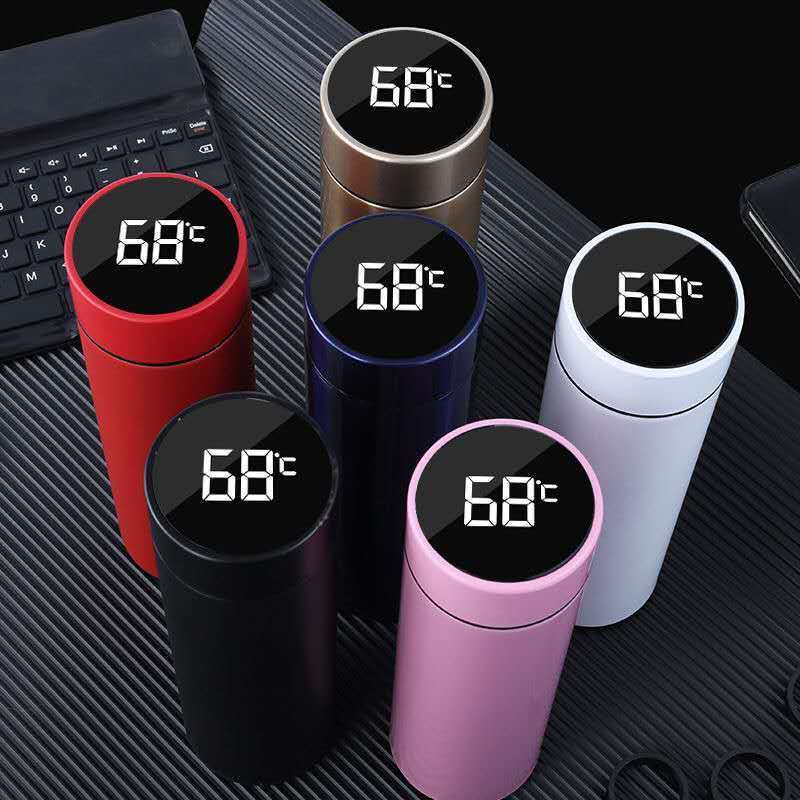 Intelligent temperature measuring thermos cup 304 stainless steel water cup large capacity high grade business tea cup portable water bottle for men and women