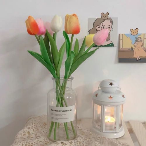 Ins wind Korea set up simulation flower tulip small fresh bedroom display fake flower Photo Props dining table bouquet