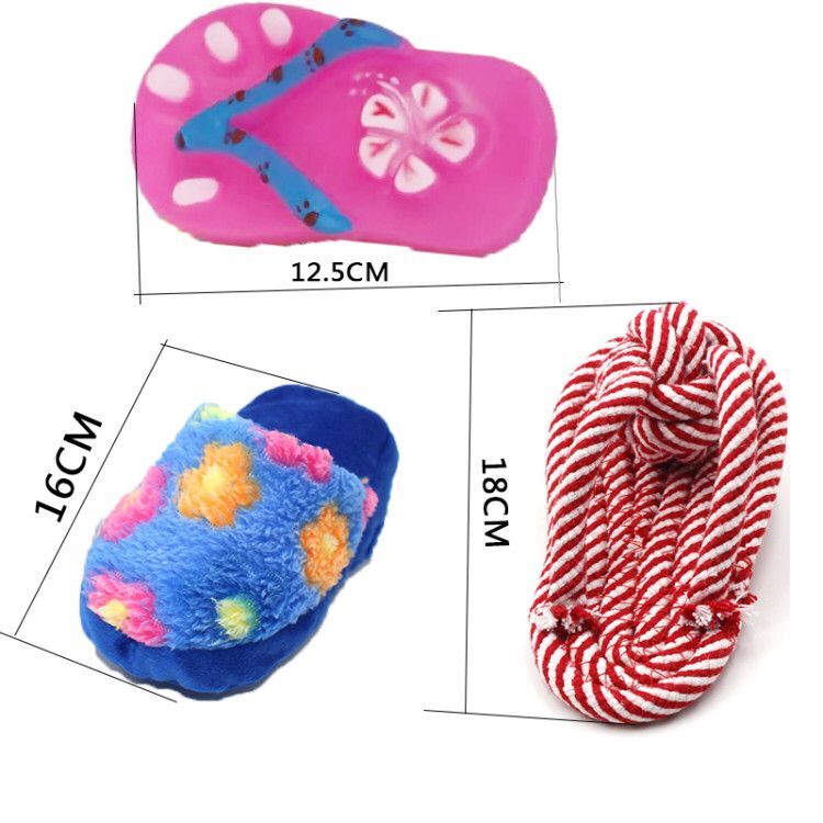 Pet toy three piece set cat dog molar bite dog voice slipper toy ball Teddy training