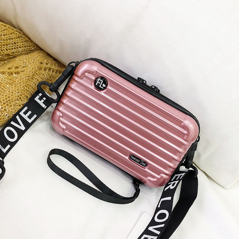 Jitter, leather case, small bag, password box, mini luggage, travel case, hard shell, small square bag, women's single shoulder bag tiktok bag.