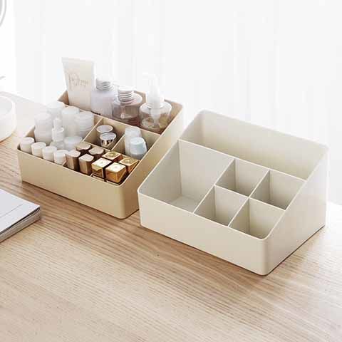 Desktop cosmetic storage box living room multi grid remote control sundry storage box dressing table cosmetic box finishing box