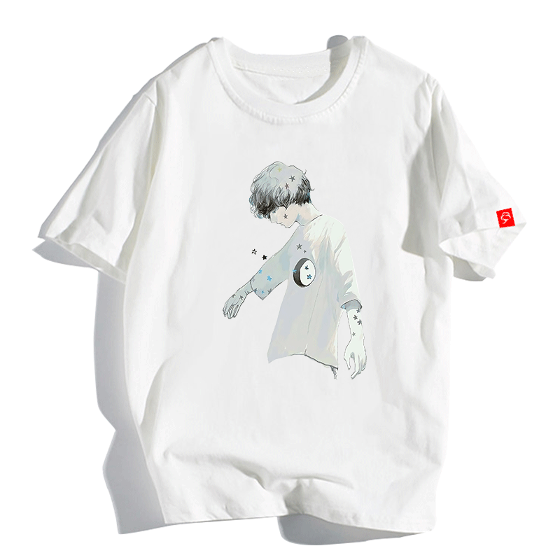Summer men's short sleeve T-shirt fashion student Korean loose half sleeve men's white t-shirt men's clothes