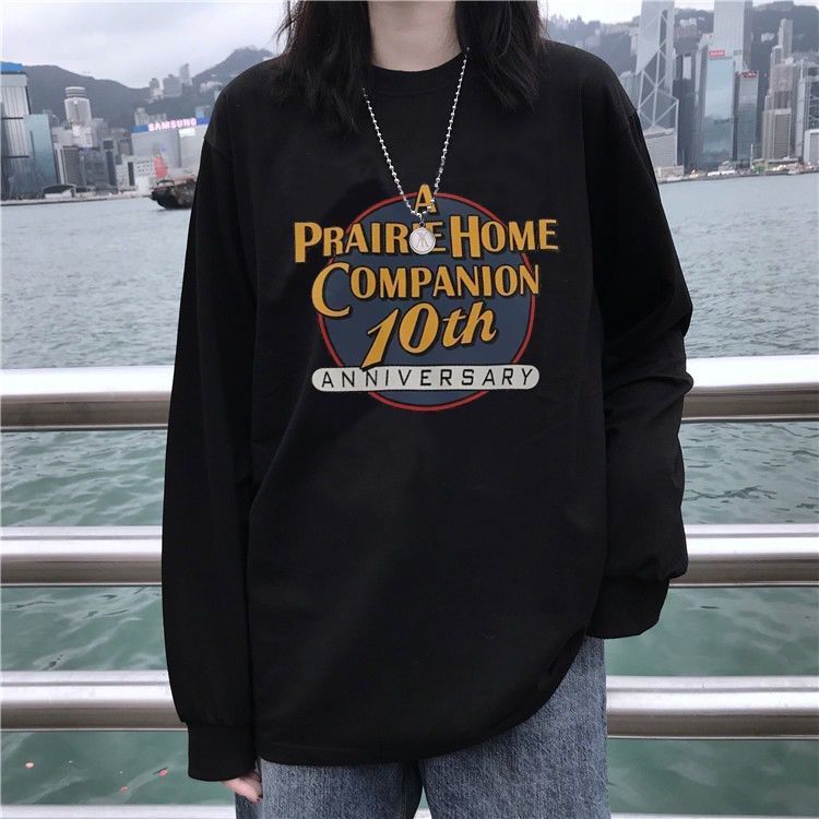 Long sleeve T-shirt women's new base shirt Student Korean loose BF white top in autumn and winter fashion