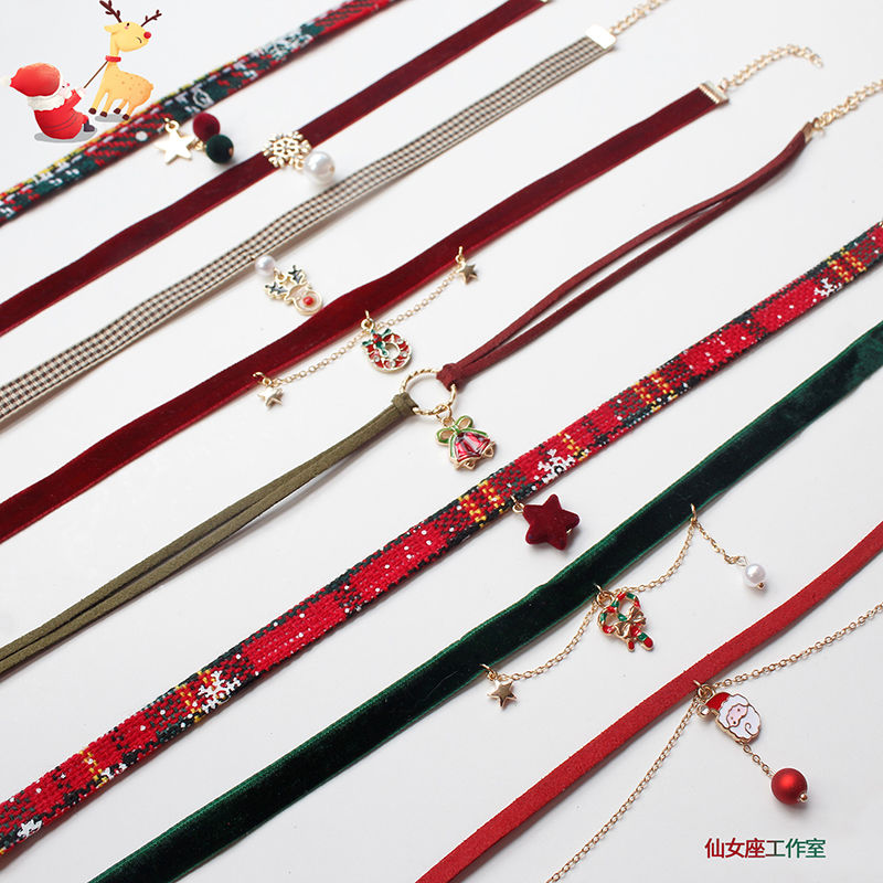 Christmas new year of the rat Mickey lovely girl heart necklace Collar Choker clavicle chain sweet new year