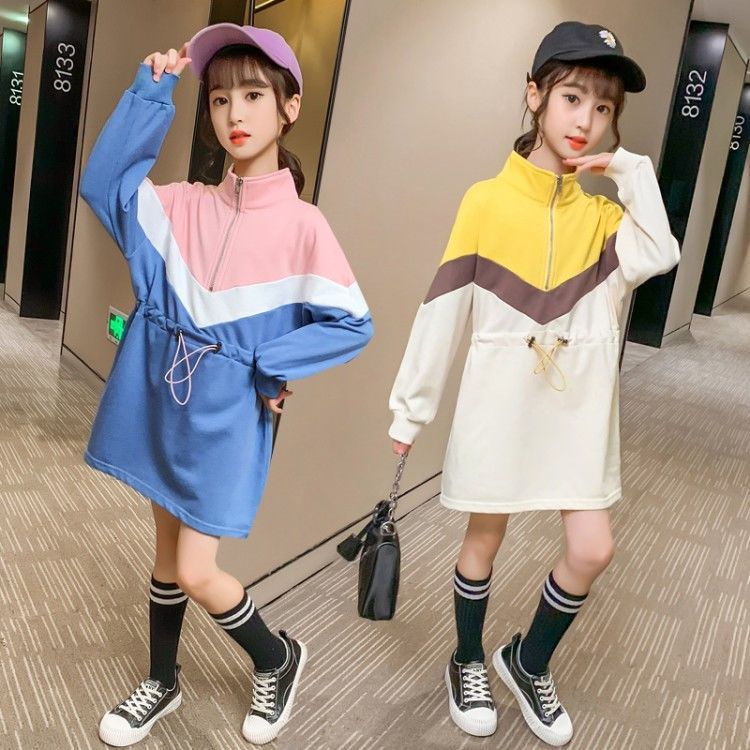 Girls' autumn dress new children's wear long sleeve girl's dress children's foreign style long casual sweater