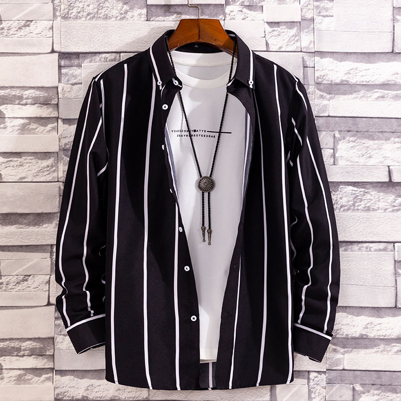 Spring and summer short sleeve men's Shirt Youth Korean thin striped Slim Fit Shirt student leisure trend inch shirt